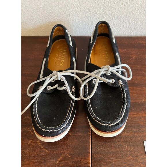 Sperry Top-Sider Gold Women's Black  Sz 6M Leather Metallic Boat Shoes STS91207 - Picture 5 of 11